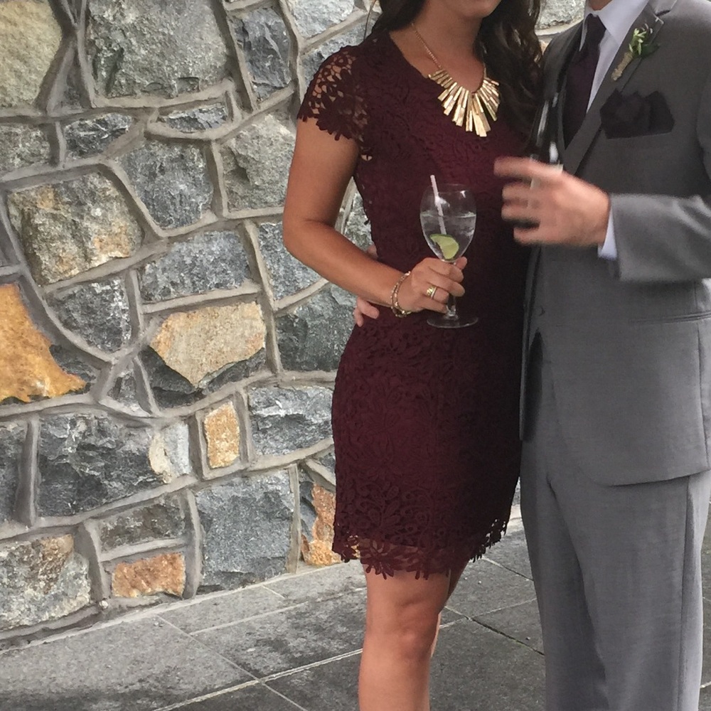 Burgundy lace dress